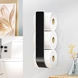 Toilettenpapier Aufbewahrung ohne Bohren, Klopapier Aufbewahrung Schwarz, Metall...