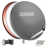 SCHWAIGER 517 SAT-Anlage Komplettset Satellitenschüssel, Quad LNB (digital), 8X F-Stecker 7mm, Sat...