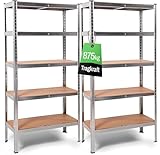Ondis24 2er Set Metallregal Thomas, Lagerregal 90x40x180 (H) cm, Kellerregal bis 875kg belastbar,...
