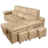 Amuéblate Online Chaise Longue Schlafsofa mit Hockern, Modell Altea, modernes Design, praktisch und...