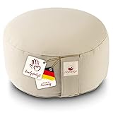 Navango® Meditationskissen - Natur I Rundes Yogakissen handgefertigt in Deutschland I Sitzhöhe...