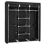 SONGMICS Kleiderschrank, Stoffschrank, faltbare Garderobe mit Kleiderstangen, Kleiderständer,...
