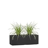 Pflanzwerk® Pflanzkübel TUB Anthrazit 17x50x17cm XXL – Rechteckig – Großer Fiberglas...