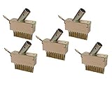 5er Set Unkraut Fugenbürste mit je 29 x 30 Metall-Borsten und Schaber gegen Unkraut ohne stiel,...