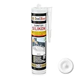 Isolbau Sanitär Silikon 1 x 300 ml Weiß - Hochelastischer Silikon-Dichtstoff für Abdichtungen &...