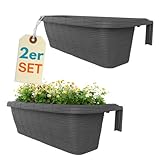 GarPet 2er Set Blumenkasten Balkongeländer Balkon Blumenkasten Balkonkasten mit Halterung...