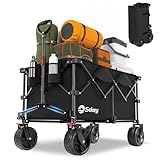 Sekey XXL Plus Bollerwagen Faltbar mit Bremsen 200L 200KG Belastbar, Extra Breite Reifen All Terrain...