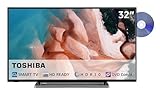 Toshiba Fernseher 32 Zoll Smart TV mit integriertem DVD-Player (HD-Ready, HDR, Triple-Tuner)...