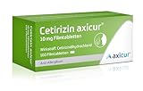 Cetirizin axicur 10 mg Filmtabletten, Linderung von Heuschnupfen und verbundener Beschwerden wie...