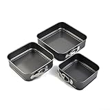 3-teiliges quadratisches Backform-Set, perfekt verarbeitet, ohne Pfannen, um Ihre Backfähigkeiten...