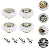 Duschkabine Rollen Langlebige Glastür-Duschtürrollen, Ersatz-Duschraum-Riemenscheibe aus Kupfer,...