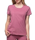 greenjama Damen T-Shirt aus Single Jersey, GOTS-Zertifiziert Pyjamaoberteil, Grape, 38