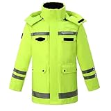 FGAQLUK Warnschutzjacke for Herren, Warme Winterdaunenjacke, Wasserdichter Outdoor-Regenmantel,...