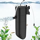 fishkeeper Aquarium Filter, 6w Einstellbarer Durchfluss 400L/H Aquarium Pumpe mit Filter, Dreifach...
