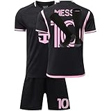Trikot Kinder Erwachsene Nr.10 Fussball Trikot Set, 24/25 schwarz, Rosa, Blau Fußball Trikot...