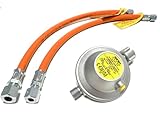 LPG-Megastore Gasregler 1,2kg/h für Caravan Wohnmobil 30 mbar + Schlauch 40 cm Wohnwagen Gasregler...