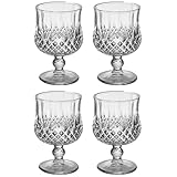 NUOBESTY 4 Stück Weißweingläser aus Kristallglas Kompakte Diamant Kelche Elegante Cocktail und...