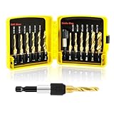 FOCSTOL Kombi Gewindebohrer Set - Titan Kombinationsbohrer Gewindebohrer Set zum Bohren...