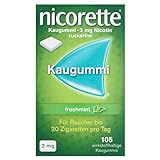 NICORETTE Kaugummi 2mg freshmint – Nikotinkaugummi zur Raucherentwöhnung – Minzgeschmack –2mg...