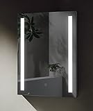 SGSpiegel Badspiegel mit seitlicher LED Beleuchtung, Badezimmerspiegel 70x50cm, Lichtfarbe Weiß,...