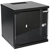 HMF 63406-02 Netzwerkschrank, Serverschrank 10 Zoll | 6 HE | 300 mm Tiefe | Voll montiert | Glastür...