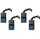 4er Pack Schwarze Glas Auto-Duftflaschen - Wiederbefüllbare Lufterfrischer & Aroma-Diffusor für...