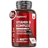 Vitamin B Komplex - Mit Vitamin C - 365 Tabletten - Alle 8 B-Vitamine (B1, B2, B3, B5, B6, B7, B9,...