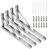 SHUESS 4 Stück Klappkonsole Schwerlast 400mm, Klappkonsolen Klappscharnier 90 Grad Schwerbelast...