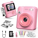 Gofunly Sofortbildkamera Kinder, 1080P HD Kinderkamera Sofortbildkamera mit 32GB Karte &...