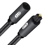 EMK Optisches Audiokabel, 1.5M Toslink-Buchse auf Stecker, Audio-Verlängerungskabel, kompatibel...