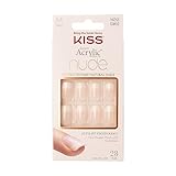 KISS Salon Acrylic French Nude 'Cashmere' Nude Mittel Oval Form - 28 Press On Kunst-Nägel in...
