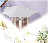 IMC Sonnenschirm halbrund grau Balkon mit Kurbel Wandschirm Marktschirm Balkonschirm Sonnenschutz...