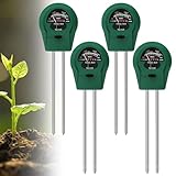 4 Stück Boden Feuchtigkeitsmessgerät für Pflanzen, 3 in 1 Feuchtigkeitsmesser Pflanzen,...