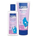 Linola Baby & Kind - Duschpflege & Shampoo sensitive und Pflegelotion sensitive - 2 x 200 ml - für...