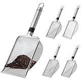 BAISHUN 5 Stück Edelstahl Gartensieb, Garten Sand Kompostsieb/Riddle mit Griff für Erde und Steine...