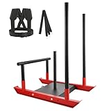 VEVOR Unisex – Erwachsene Gewichtstrainingsschlitten Krafttraining Zugschlitten, Schwarz + Rot,...