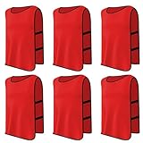 PTJJXA 6 Stück Leibchen Fußball Set, Sports Mesh Bibs, Trainingsleibchen Basketball, Sport Trikot...