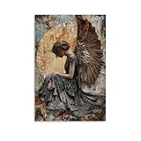 ZLLJXFZZ Engel-Poster, gefallener, verrosteter Heiligenschein, Wandkunst, Wandbild, moderne...