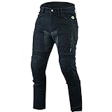 BOSMOTO Herren Motorradhose Manner Motorradjeans Denim Motorrad Hose Mit Protektoren (40x32, Black)