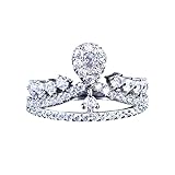 Diamond Set Crown Ring für Frauen Modeschmuck beliebte Accessoires Spardose Der Ringe (Silver, One...