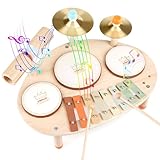 Vanplay Kinderspielzeug ab 3 Jahre Schlagzeug Kinder Trommel 9 In 1 Holzspielzeug Musikinstrumente...
