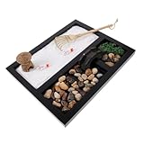 JOINPAYA Zen Garten Tischdekoration Miniaturlandschaft mit Sand Mini-Sandgarten wohnungseinrichtung...