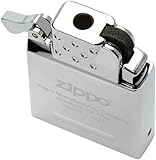 Zippo-Feuerzeug mit Gaseinsatz – gelbe Flamme 65815, winddicht, nachfüllbar, aus Metall mit...