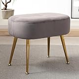 Stilvoller, kompakter Polsterhocker mit Fußstütze und stabilen Metallbeinen, ideal für...