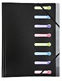 Exacompta 56181E Premium Ordnungsmappe Opak. Aus stabilem Kunststoff DIN A4 8 Fächer 3 Klappen...