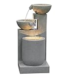 Dehner Gartenbrunnen Samson, Terassenbrunnen frostbeständig, Brunnen für Außen, mit LED...