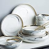 Keramik Dinner Teller Set Gerichte Marmor Design Steak Food Teller Salat Suppe Schüssel Dessert...