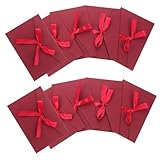 KICHOUSE 10 Stück Kleine Rote Briefumschläge mit Schleife Dekorative Papierumschläge für...
