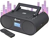 KLIM Boombox B4 Radio mit CD Player + AM/FM Radio, MP3, Bluetooth, AUX, USB tragbar mit kabellosem...
