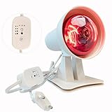 GUOMIS Infrarotlampe,Rotlichtlampe,Wärmelampe,150 Watt mit Zeitschaltuhr und einstellbarer...